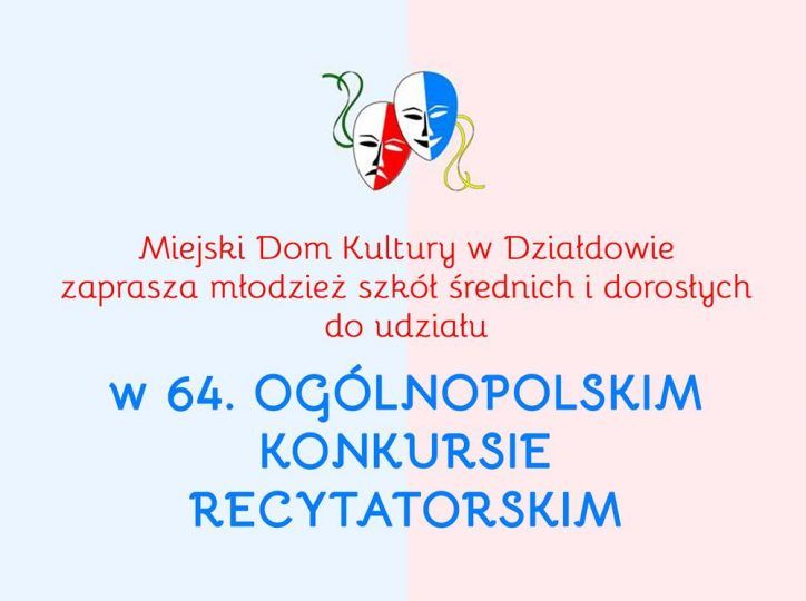 Zapraszamy do udziału w Ogólnopolskim Konkursie Recytatorskim