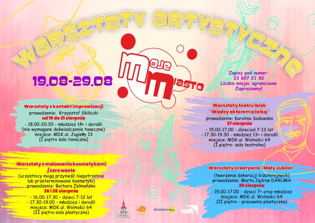 plakat informujący o wydarzeniu Warsztaty Artystyczne „Moje Miasto”