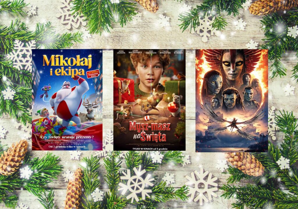 plakaty takich filmów jak: „Mysz masz na święta”, „Mikołaj i ekipa” i „Avatar: Ogień i popiół”