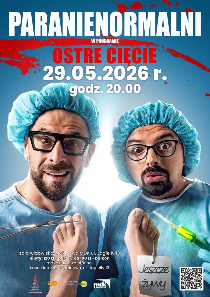 plakat informujący o występie Kabaretu Paranienormalni – Ostre Cięcie