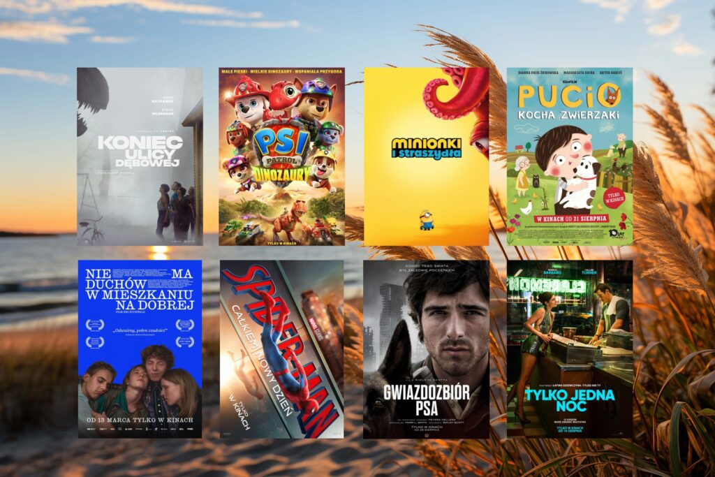 plakaty filmów jak: „Pucio kocha zwierzaki”, „Minionki i straszydła”, „Psi Patrol i dinozaury”, „Koniec ulicy dębowej”, „Nie ma duchów w mieszkaniu na Dobrej”, Spider-Man: Całkiem nowy dzień”, „Gwiazdozbiór psa”, „Tylko jedna noc”