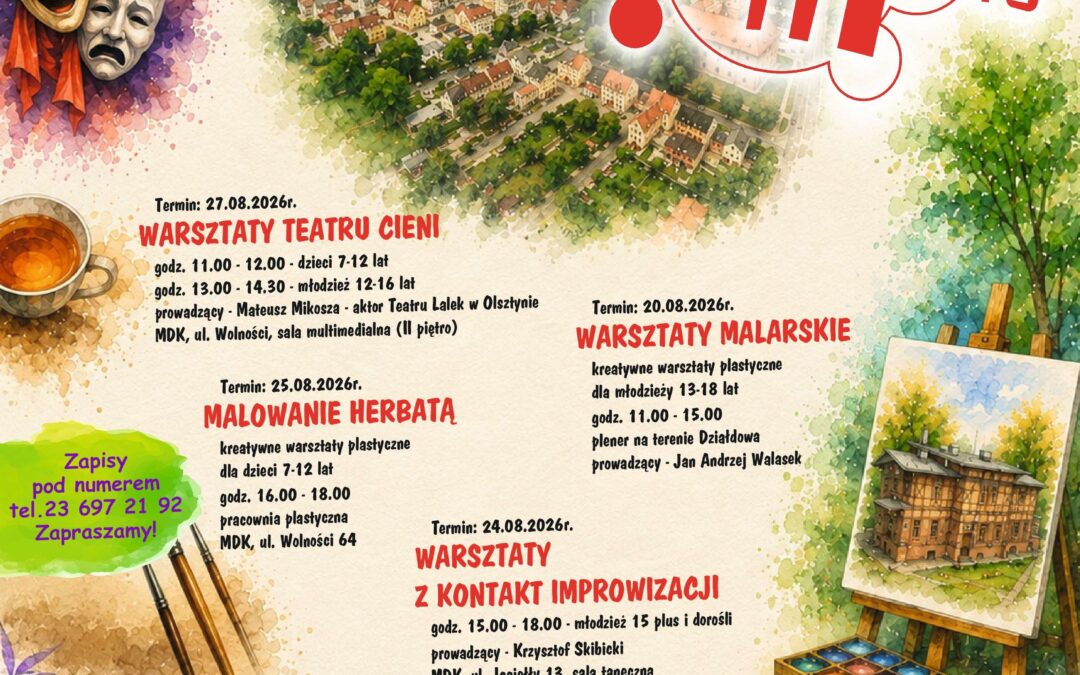 Warsztaty Artystyczne „Moje Miasto” w MDK Działdowo, odkryj swoje pasje