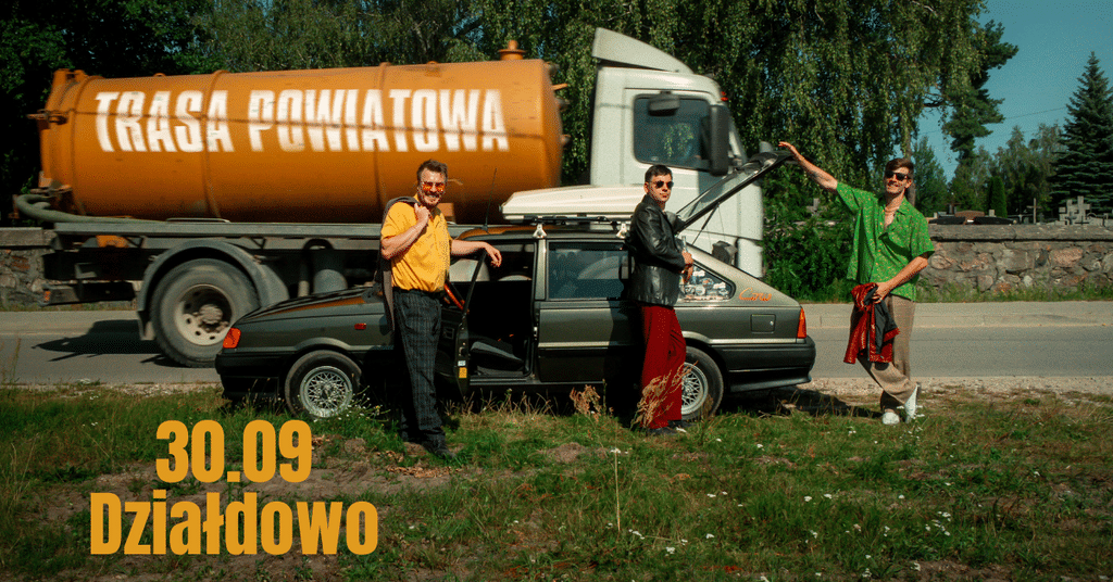zdjęcie informujące o stand-up | Trasa Powiatowa 2: Kowalski, Rejent, Zalewski. Stand-up wystąpi w sali widowiskowej MDK w Działdowie
